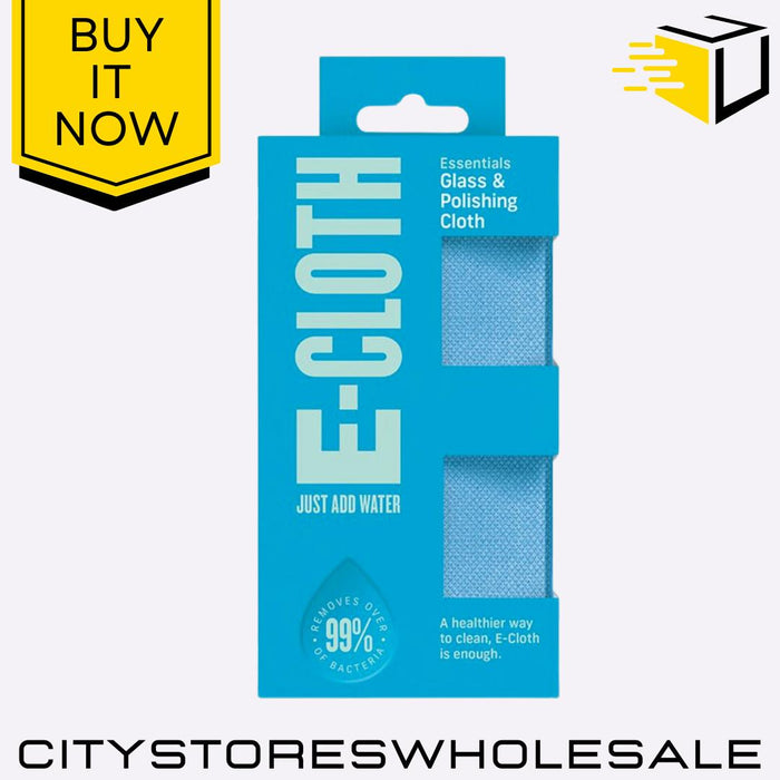 Glass & Polishing Cloth Alaskan Blue, Streak-Free, Lint-Free, Reusable E-Cloth