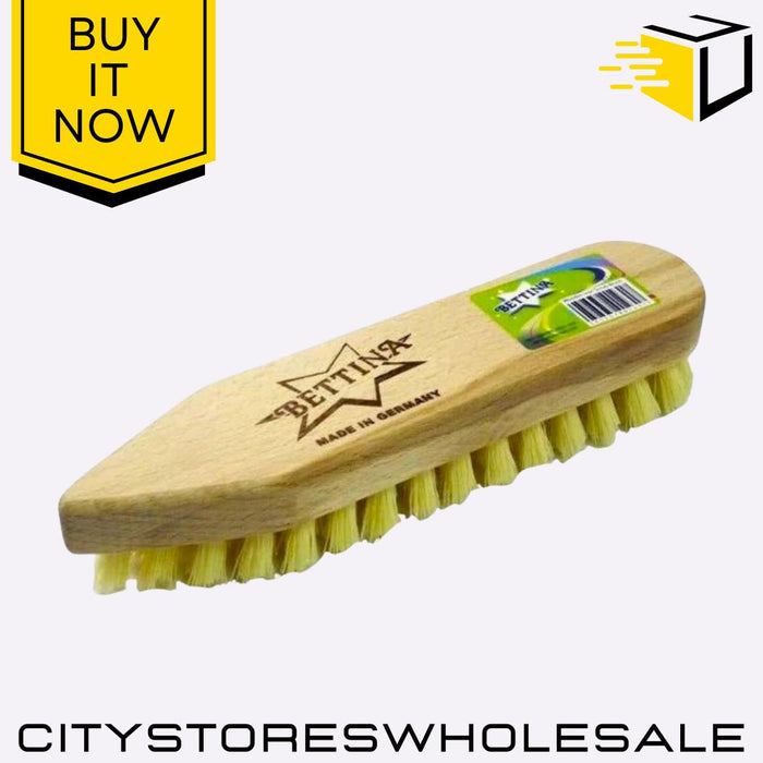 Wooden Iron Shape Scrubbing Brush Durable Wood Handle Sturdy Bristle Bettina