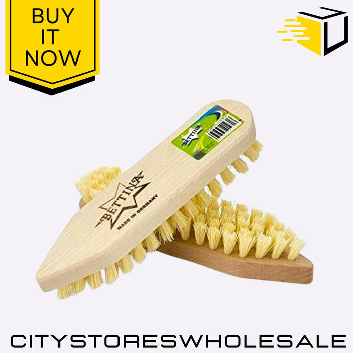 Wooden Iron Shape Scrubbing Brush Durable Wood Handle Sturdy Bristle Bettina