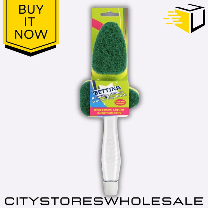 Refillable Dish Brush Scourer with 1 Free Head Durable Kitchen Cleaner Bettina