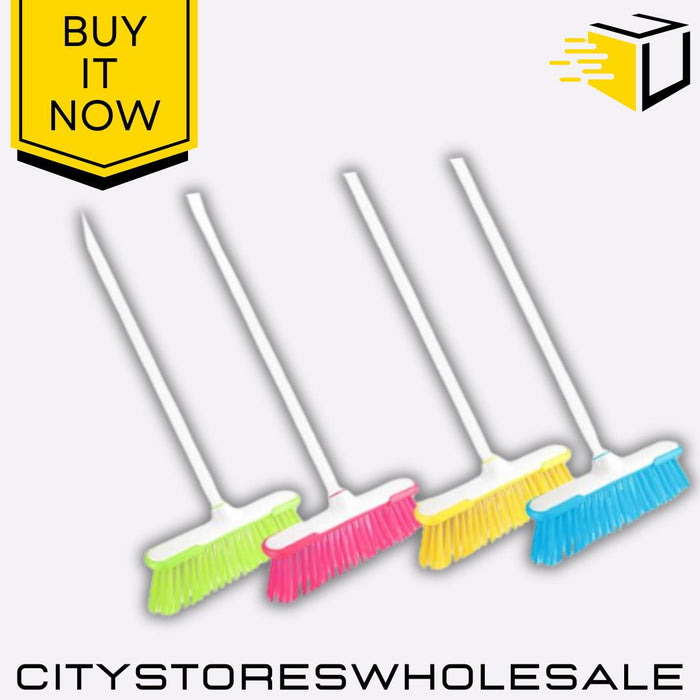 Indoor Broom with Handle Durable Cleaning Brush Random Colour Sent Bettina