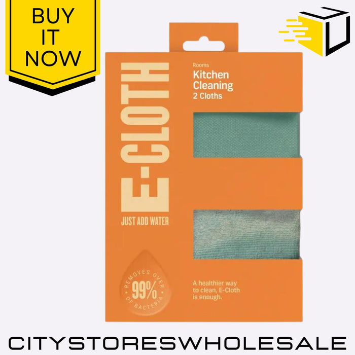 Kitchen Cleaning Cloths 2 Pack Microfiber Eco-Friendly Reusable Streak E-Cloth