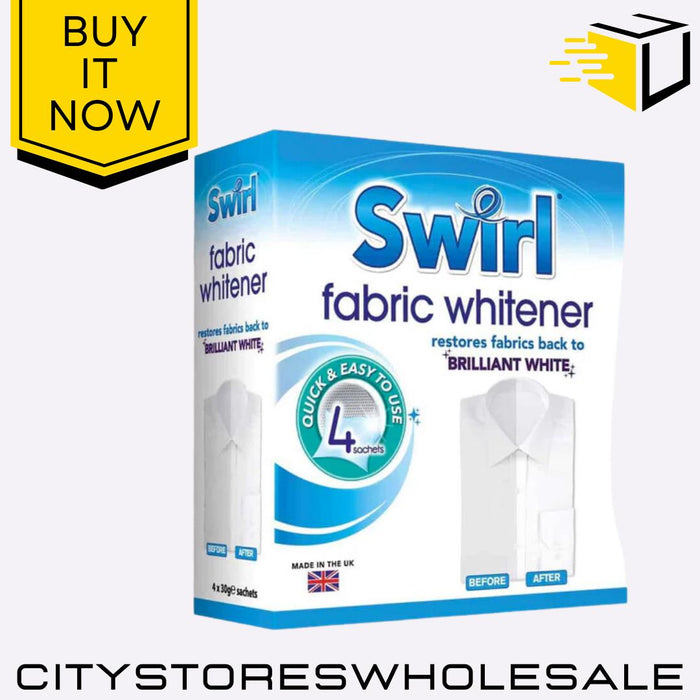 Fabric Whitener Sachets Brightens Whites Laundry Whitening 4 x 30g Swirl