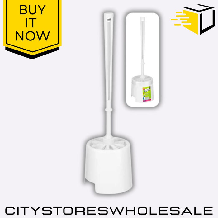 White Value Toilet Brush Set Durable & Hygienic Bathroom Cleaning Tool Bettina