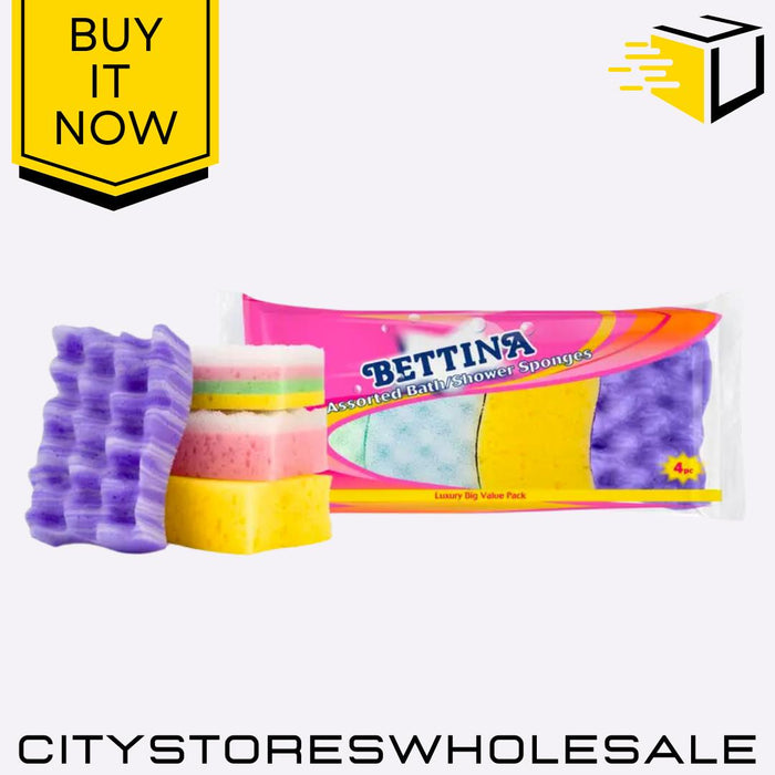 Multipack Bath Sponges Soft Shower Sponge Exfoliating Body Scrub 4 Pack Bettina
