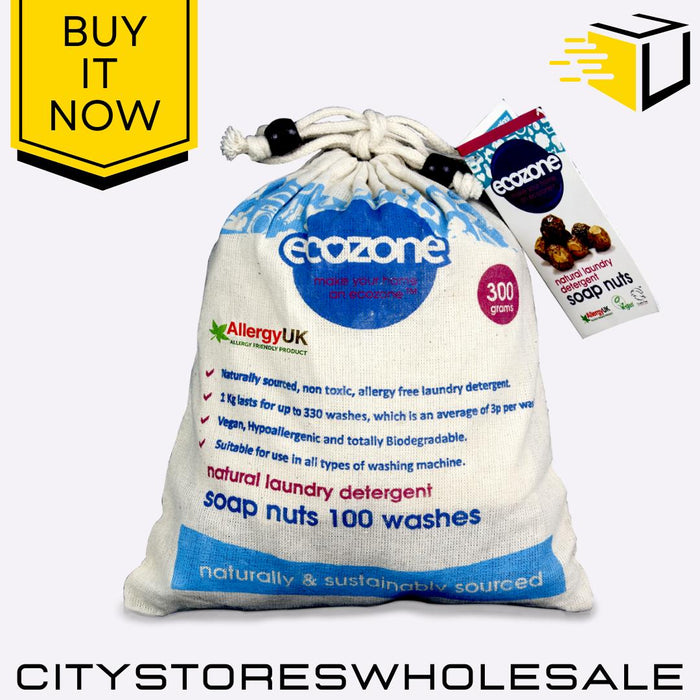 Soap & Indian Wash Nuts 300g Bag, Natural Laundry Detergent, 100 Washes Ecozone