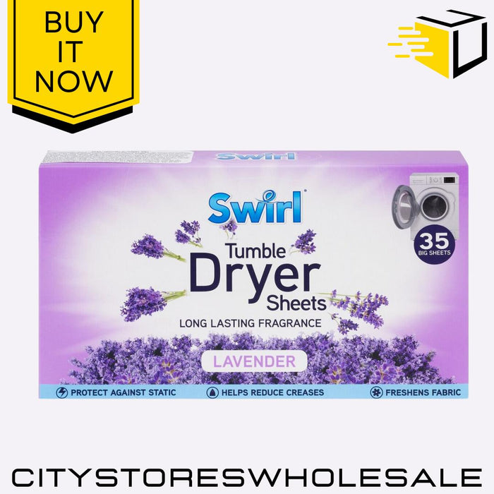 Laundry Sheets Lavender Easy Use, Fresh Scent, Eco-Friendly 35 Sheets Swirl
