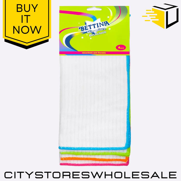 Microfibre Dish Cloths Super Absorbent Reusable Cleaning Cloths 4 Pack Bettina