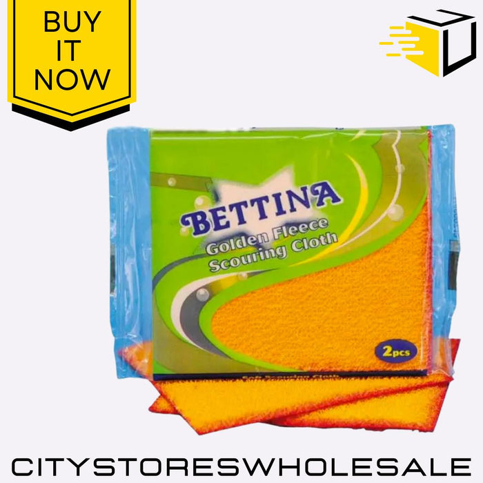 Golden Scouring Cloth Non-Scratch Scrubber For Dishes & Surfaces 2pk Bettina