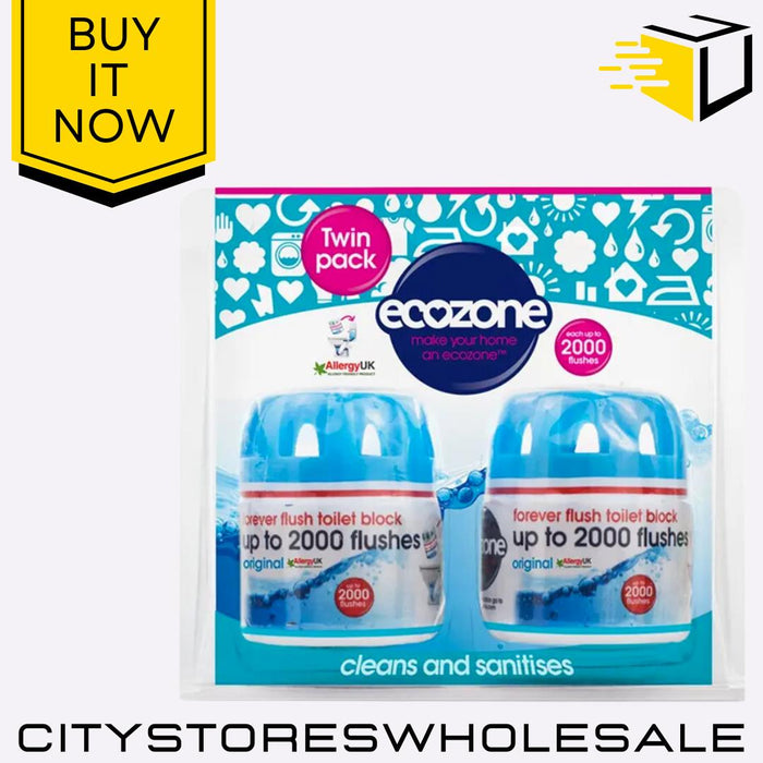 Forever Flush 2000 Long-Lasting Toilet Cleaner Block Twin Pack 180g Ecozone