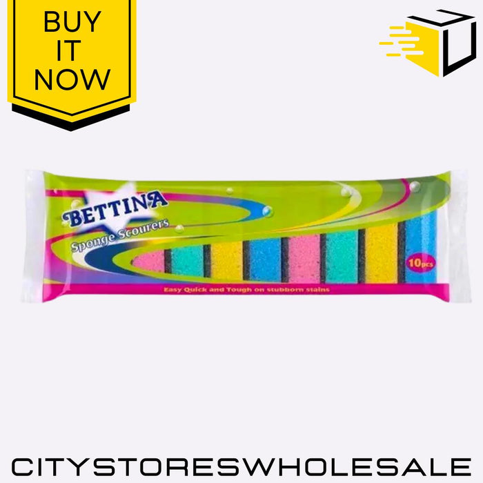 Sponge Scourer Durable Kitchen Cleaning Pads Non-Scratch Sponge 10 Pack Bettina