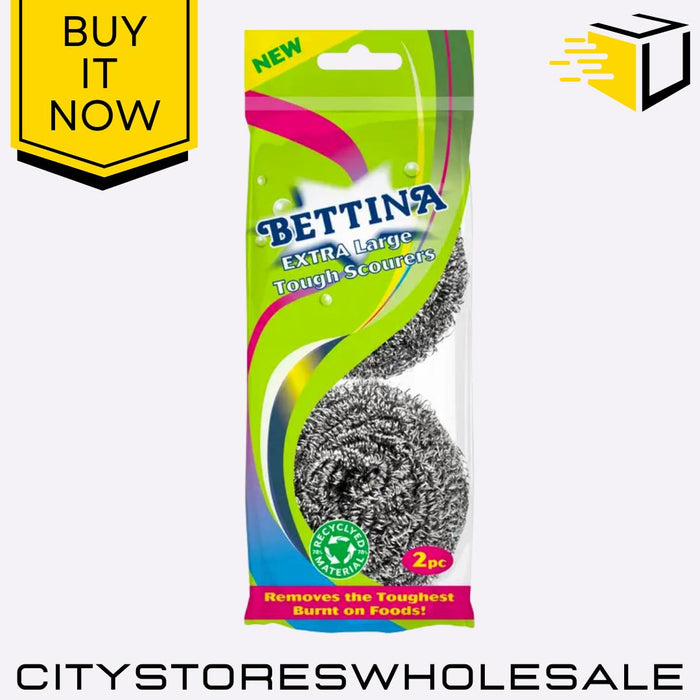 Extra Tough Stainless Steel Spiral Scourer Durable Kitchen Clean 2 Pack Bettina