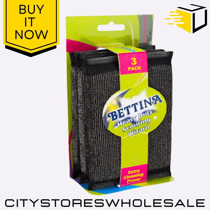 Heavy Duty Scouring Wizard Extra Cleaning Multi-Purpose Kitchen 3 Pack Bettina