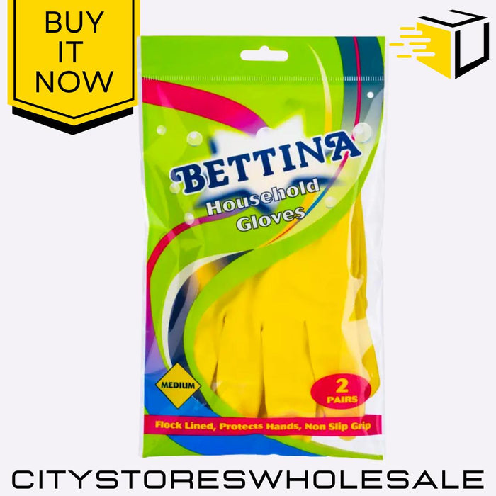 Medium Household Gloves Durable, Multi-Purpose, Cleaning Protect 2 Pairs Bettina