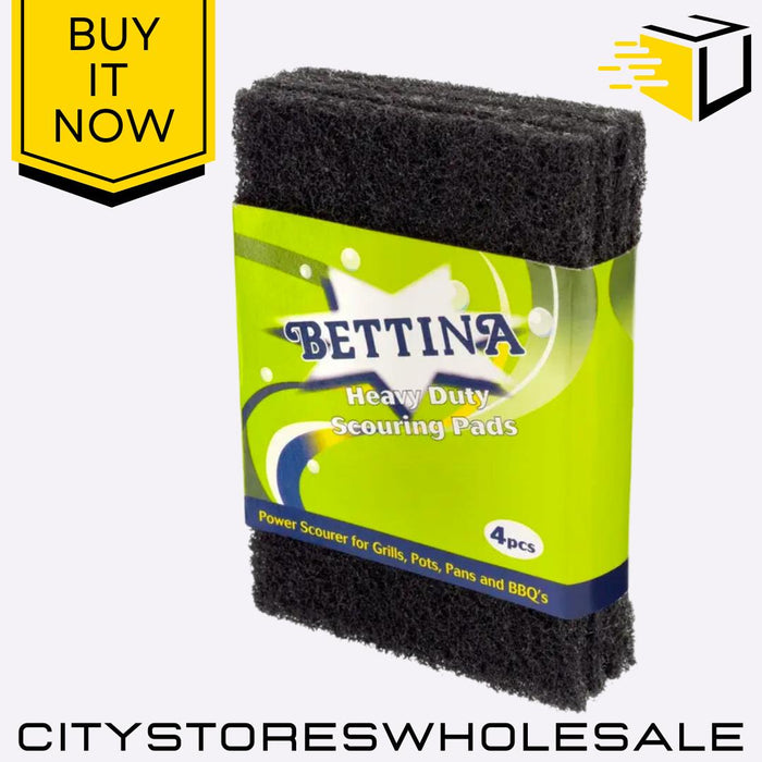 Heavy Duty Scouring Pads Tough Kitchen Cleaning Sponge Scrubber 4 Pack Bettina