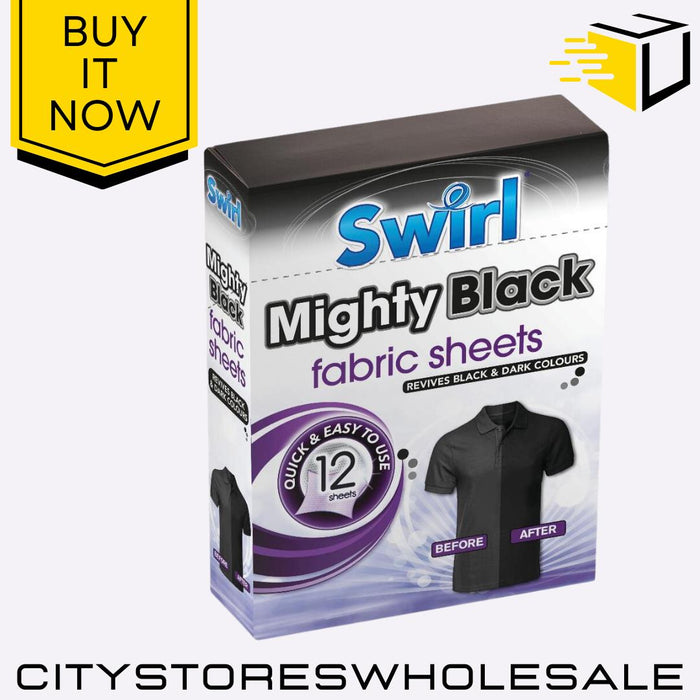 Mighty Black Fabric Sheets Durable, Multi-Purpose, Premium 12 Pack Swirl