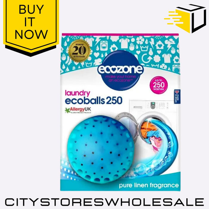 Pure Linen Laundry Ecoballs 250 Washes, Eco-Friendly, Non-Toxic Ecozone