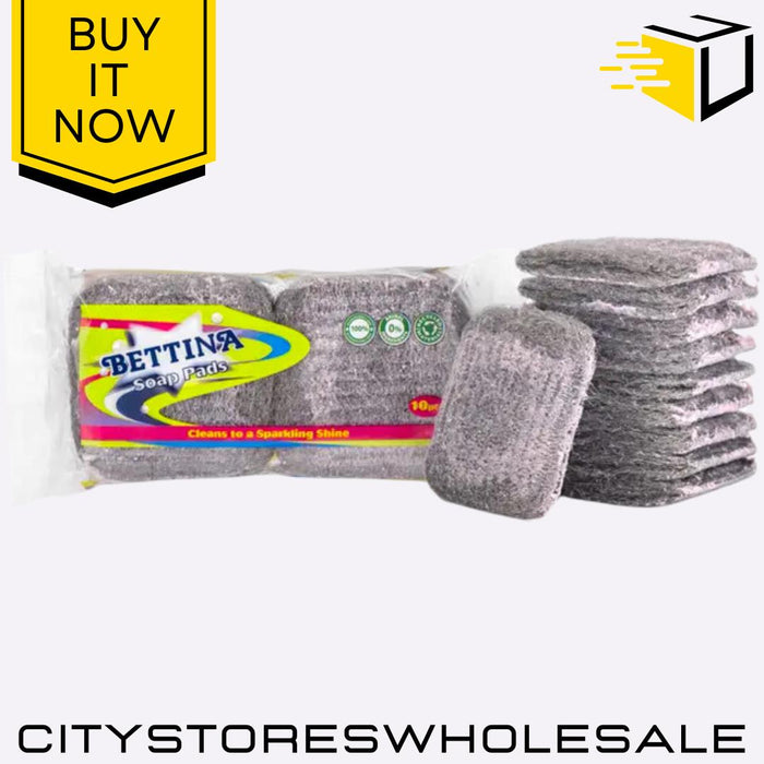 Soap Filled Scouring Pads Tough Cleaning Non-Scratch Multi-Purpose 10pk Bettina