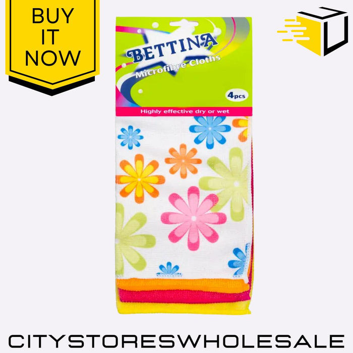 Microfibre Cloths Super Absorbent Cleaning Cloths Home 4 Pack Bettina