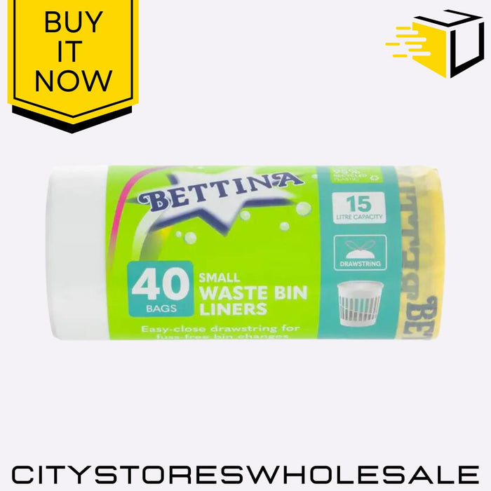 15L Lemon Scented Swing Bin Liners Strong Waste Bags Fresh 40pk Bettina