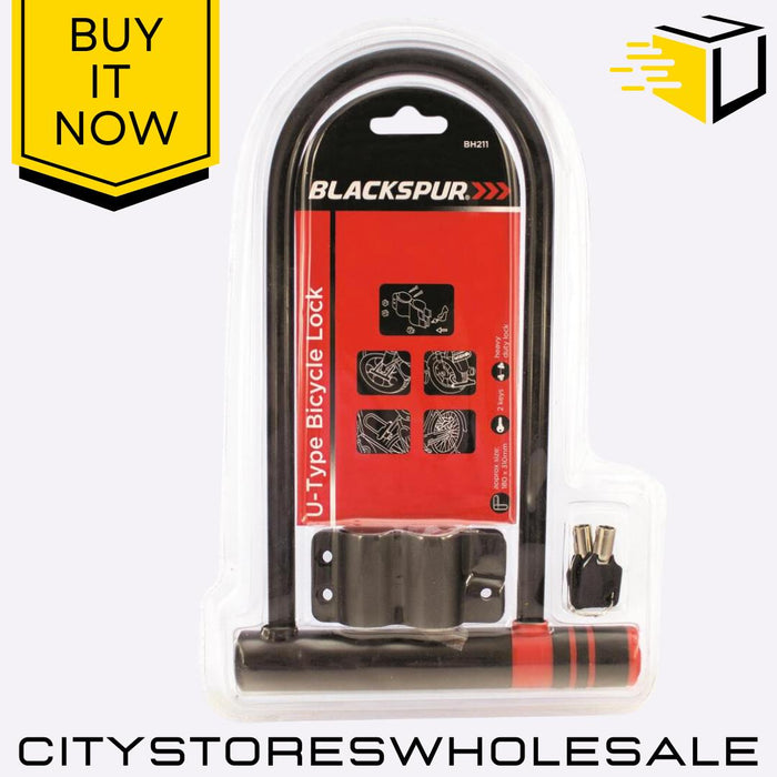 180 x 310mm U-Type Shackle Bicycle Lock Heavy Duty Bike Lock Security Blackspur