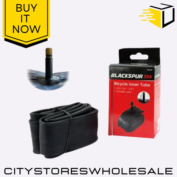 27.5" Bicycle Inner Tube Blackspur High-Quality Rubber, Schrader Valve, Durable