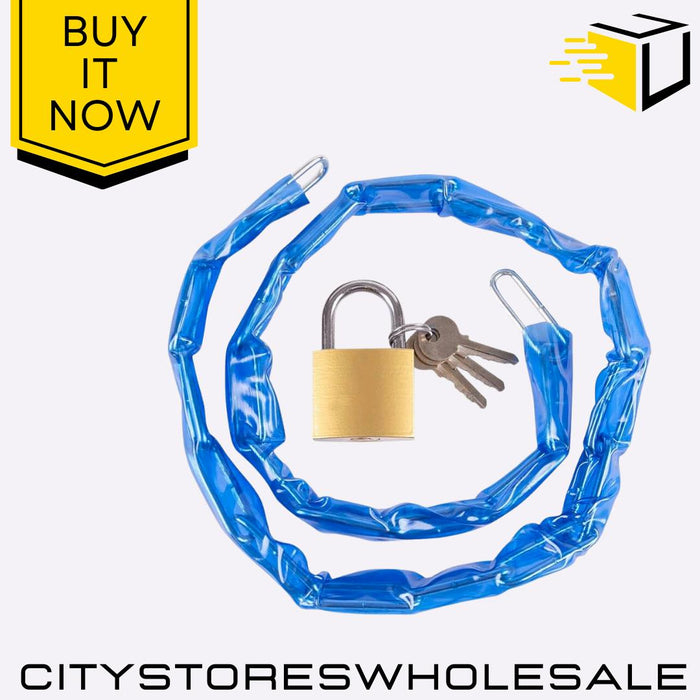 3ft / 900mm Security Chain & Padlock Heavy Duty Lock Anti-Theft Blackspur