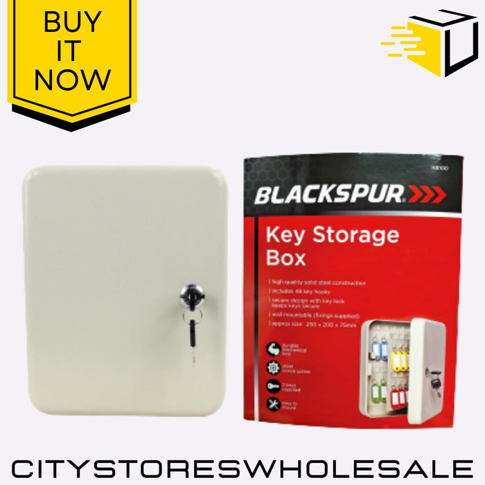 Aluminium Key Storage Box Secure Wall Mounted Lockable With 2 Keys Blackspur