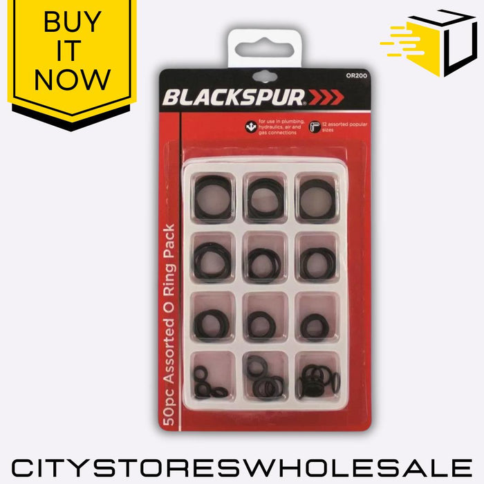 Assorted O Ring Durable Rubber Seals for Plumbing & Repairs 50 Pack Blackspur