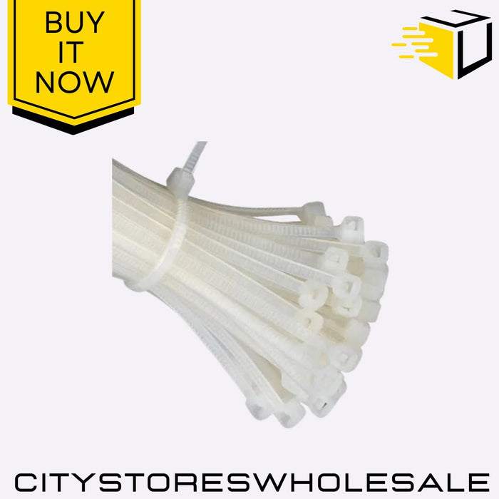 12pc 450mm x 7.2mm Heavy Duty Cable Ties Strong Nylon Zip Tie Set Blackspur