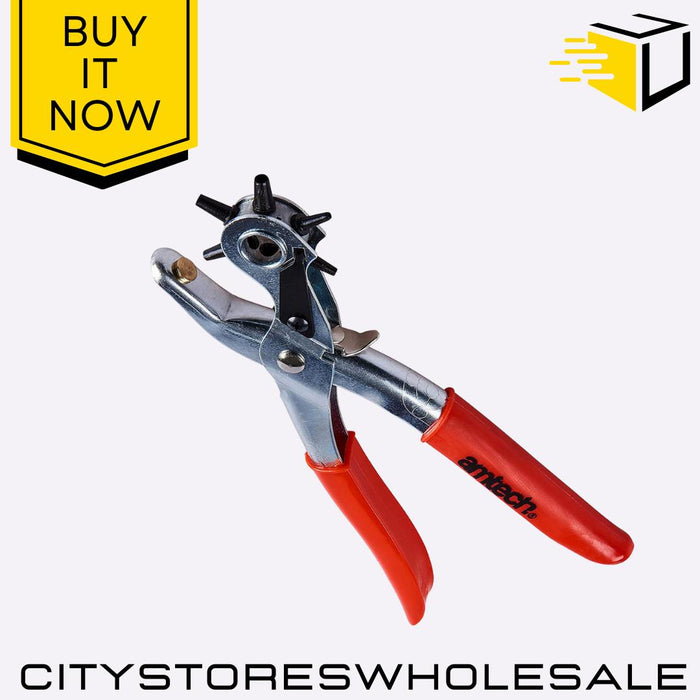 Heavy Duty Revolving Leather Punch Multi-Size Hole Punch Tool 9" Blackspur