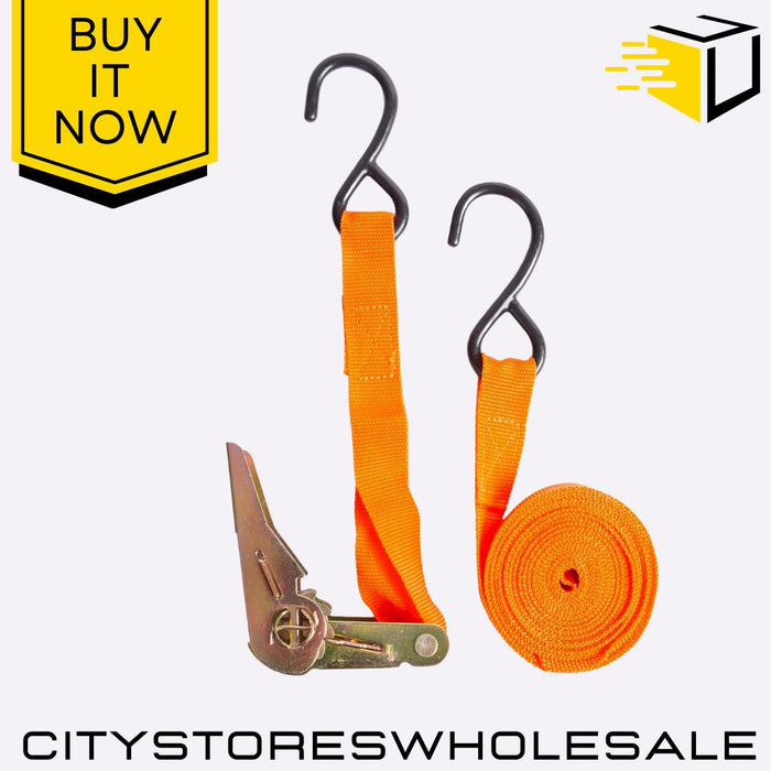 4.5M Ratchet Tie Down Straps Heavy Duty Car Van Roof Rack Trailer DIY Blackspur