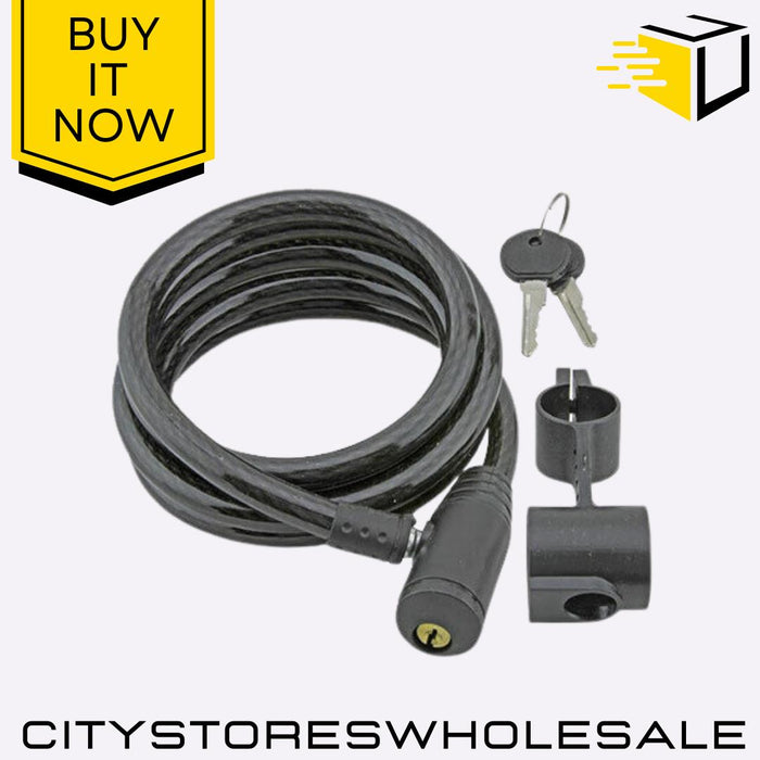 Heavy Duty Cable Bicycle Lock 72" Strong Steel Bike Lock With Key Blackspur