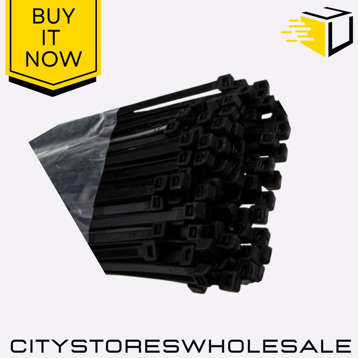 30pc Cable Tie Set Blackspur 15 Inch x 4.8mm Heavy Duty Black Zip Ties