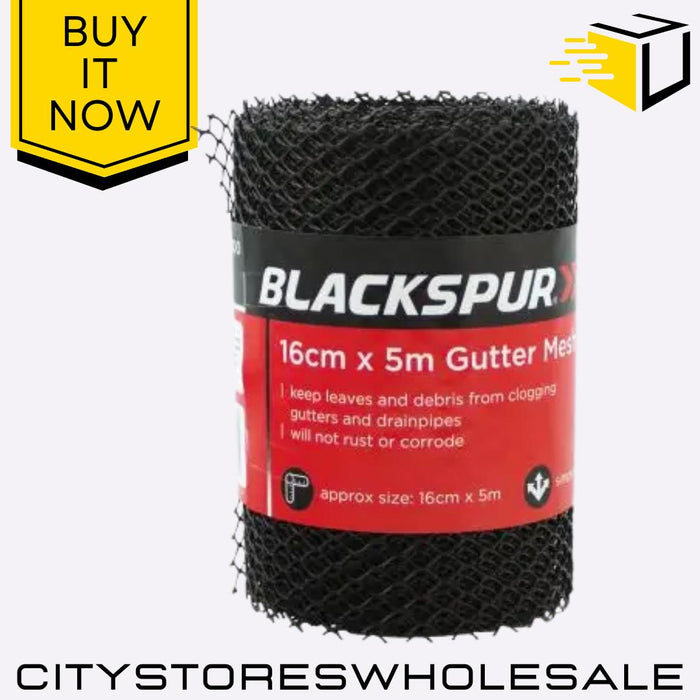House Gutter Mesh Leaf Guard Prevents Blockages & Debris 16cm x 5m Blackspur