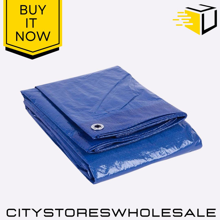 6ft x 9ft Tarpaulin Waterproof Cover Sheet Ground Sheet Blue Blackspur