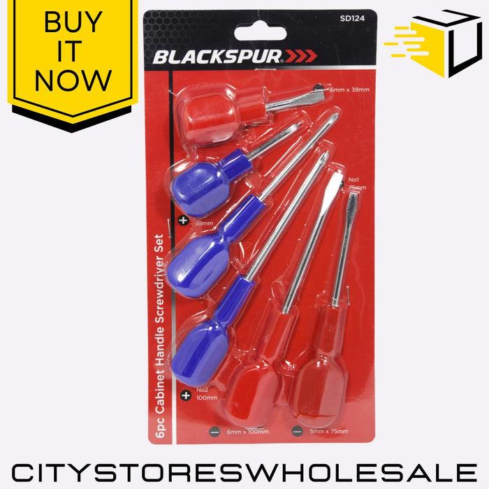 6 Piece Cabinet Handle Screwdriver Set Precision & Durable Tools Blackspur