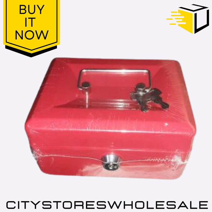 6" Metal Cash Box With Secure Lock Small Money Safe Storage Blackspur