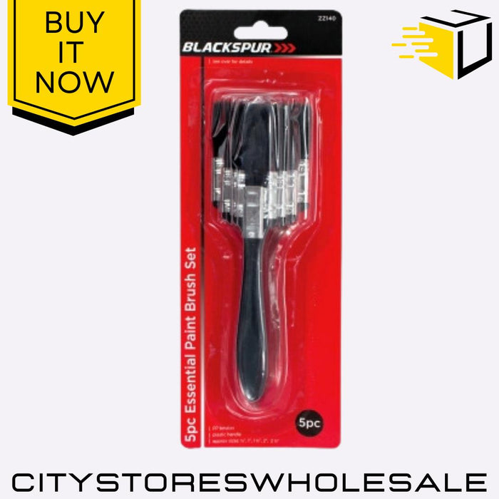 No Bristle Loss Paint Brush Set DIY Painting Decorating Brushes 5pk Blackspur