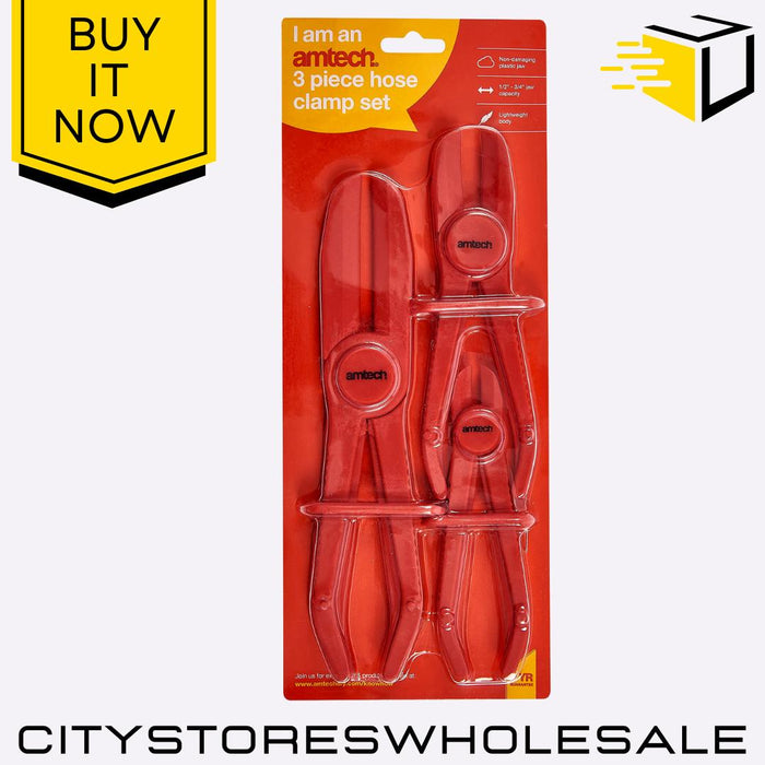 Hose Clamp Set Amtech Adjustable Stainless Steel Clamps For Pipes & Hose 3 Pack