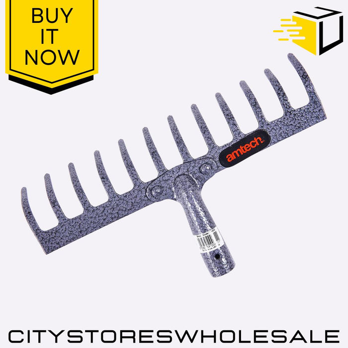 12 Tooth Rake Amtech Head Heavy Duty Garden Lawn Soil Leaf Rake Replacement