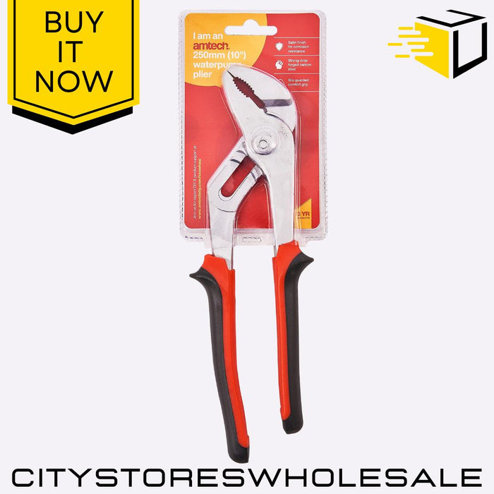 10" Waterpump Pliers Amtech Adjustable Grip Heavy Duty Pipe Wrench Slip Joint