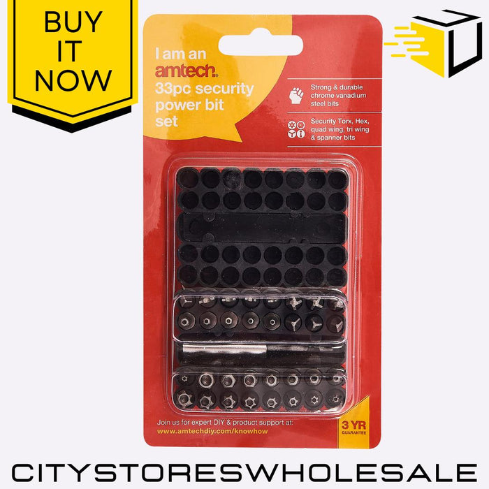 33pcs Security Power Amtech Bit Set Tamper Proof Screwdriver Drill Bits Kit