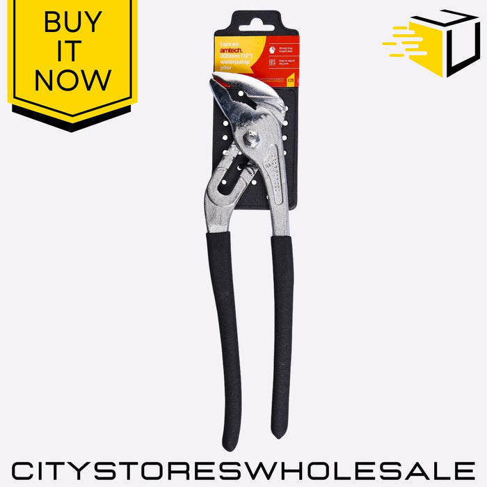 Waterpump Plier Amtech 300mm 12" Adjustable Groove Joint Pipe Wrench Soft Grip