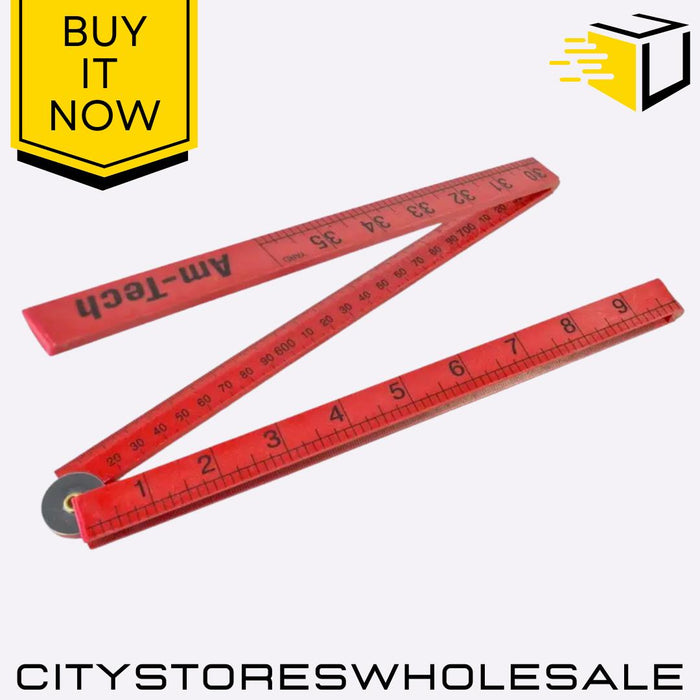 Folding Plastic Amtech Rule 1m Tape Measure Ruler Metric Inch Measurements