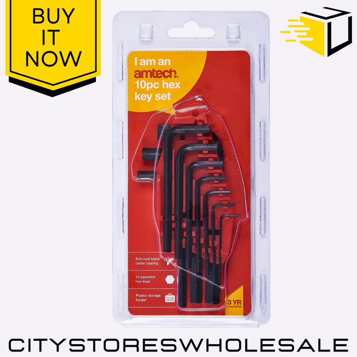10pc Hex Key Set Amtech Metric Allen Wrench Tools Durable Precision Engineering