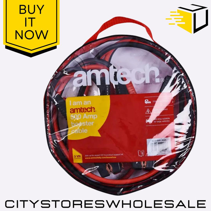 Jump Leads 500A Amtech 2.5m Heavy Duty Car Battery Jump Starter Cables