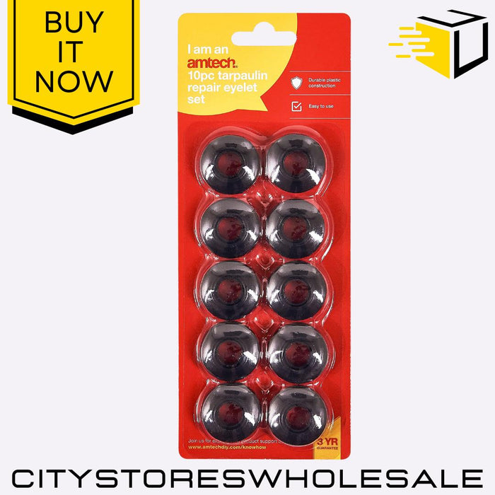 10 Tarpaulin Repair Amtech Eyelet Set for Tents, Sails, Canvas, Covers & More