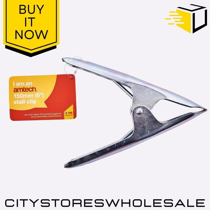 6 Inch / 150mm Amtech Stall Clip Heavy Duty Stainless Steel For Wood & Metal