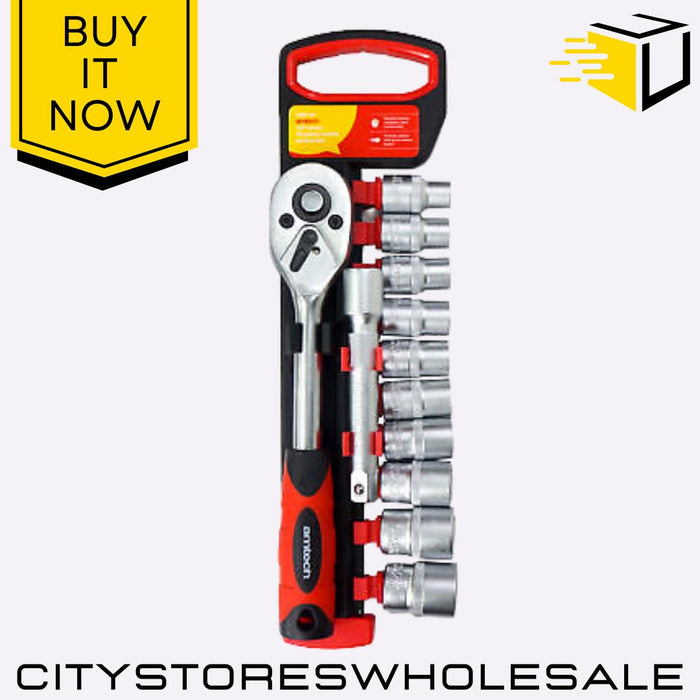 1/2" Drive Chrome Amtech Vanadium Steel Metric Wrench Set Durable 12 Pcs